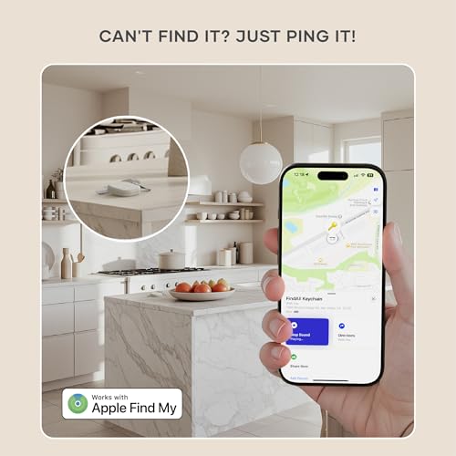 Findall Keychain With Find My, Wireless Rechargeable, Location Tracker, Left-Behind Alerts, Loud Audible Chime, Works With Iphone, Ipad, Mac Sand