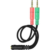 Headset And Microphone Splitter Cable For Pc Audio Jack Headphones Adapter Convertors 3.5Mm Female To Dual Male For Computer Simultaneously Y Splitter
