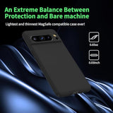 Magnetic Slim Case Fit For Google Pixel 10 Pro Xl Case(2025)[Compatible With Pixelsnap/Magsafe] Ultra-Thin Lightweight Durable Minimalist Matte Hard Cover Shockproof Non Slip Ring-Black