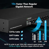 8 Port 10Gb Rj45 Web Managed Network Ethernet Switch 8 X 10G Base-T Port | Multi-Gig 10G-5G-2.5G-1G | 19 Inch Rack Mount | Built-In Fan | 160G Bandwidth | 10Gbps For 10G Nas, Pc, Wifi7 Router