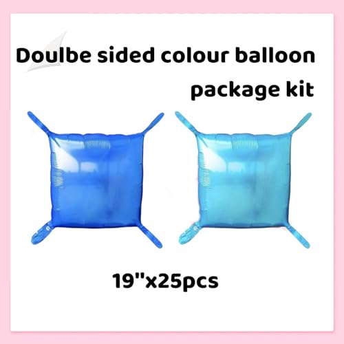 Navy Blue Square Foil Balloons Wall Tunnel Backdrop Flat Double Sided Mylar Balloon Arch Garland Kit For New Year's Eve Winter Wonderland Graduation Birthday Party Background Decorations