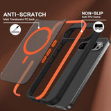 Pixel 9 Pro Case, Pixel 9 Case, Magnetic Compatible With Magsafe Translucent Matte Anti-Slip Edge Design Slim Thin Shockproof Protective Phone Cover For Google Pixel 9/9 Pro 2024, Black/Orange