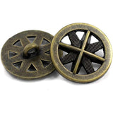 15 Pieces Asterisk Metal Antique Brass Color Metal Shank Buttons. 20Mm