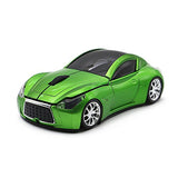 Ai5G Race Car Mouse Wireless Sports Car Shaped Mouse 2.4Ghz Led Light Shining Surface Decoration Desktop Laptop Computer Mice Optical (Green)