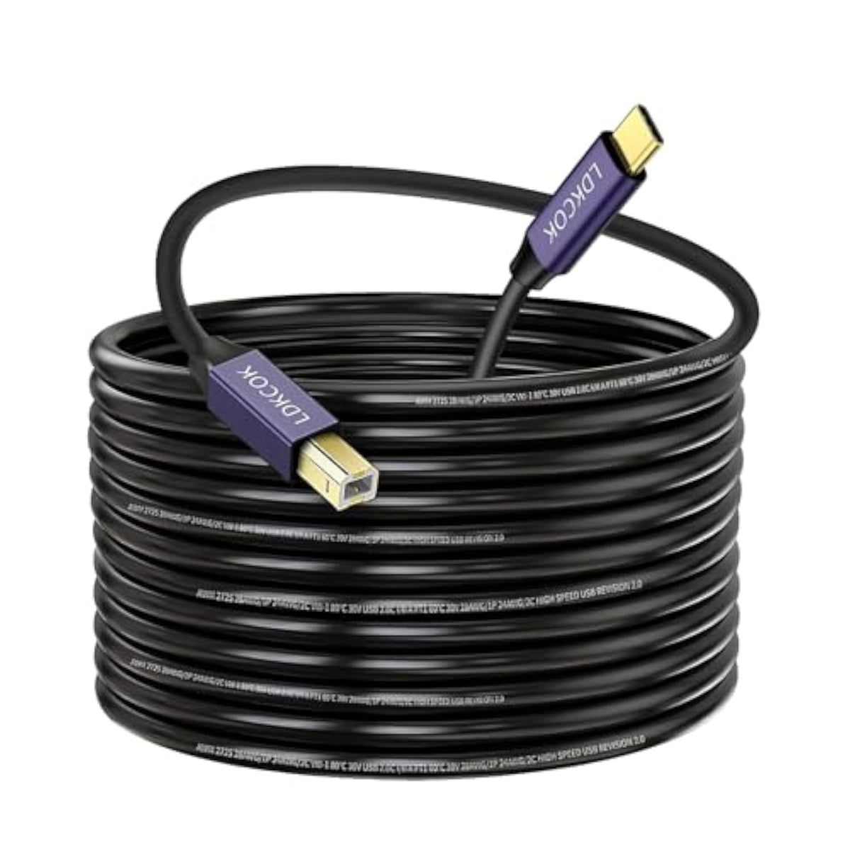 Usb B To Usb C Printer Cable 13Ft, Usb C Midi Cable Compatible For Macbook Pro, Hp, Epson, Canon, Brother, Lexmark, Xerox Printers