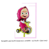Balloon With Masha On A Bicycle 39 Inch From The Popular Cartoon Party Supplies Super Shape Masha Y El Oso