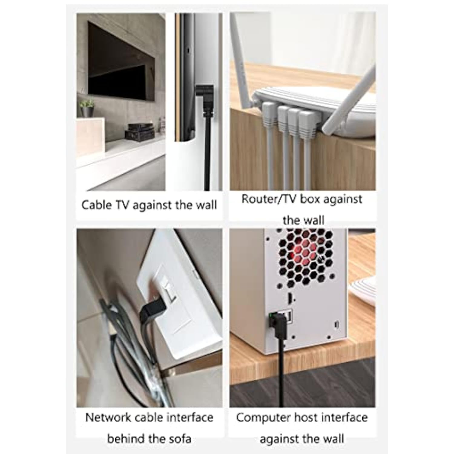 Cat 8 Ethernet Extension Cable,90 Degree Down Angle Male To Female Rj45 Cat8 C