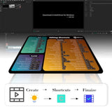 Mouse Pad With Capcut Shortcuts For Windows – Medium Cheat Sheet Desk Pad, 16"X11" Portable Computer Mousepad, For Video Editing And Gifts, Non-Slip Stitched Edges
