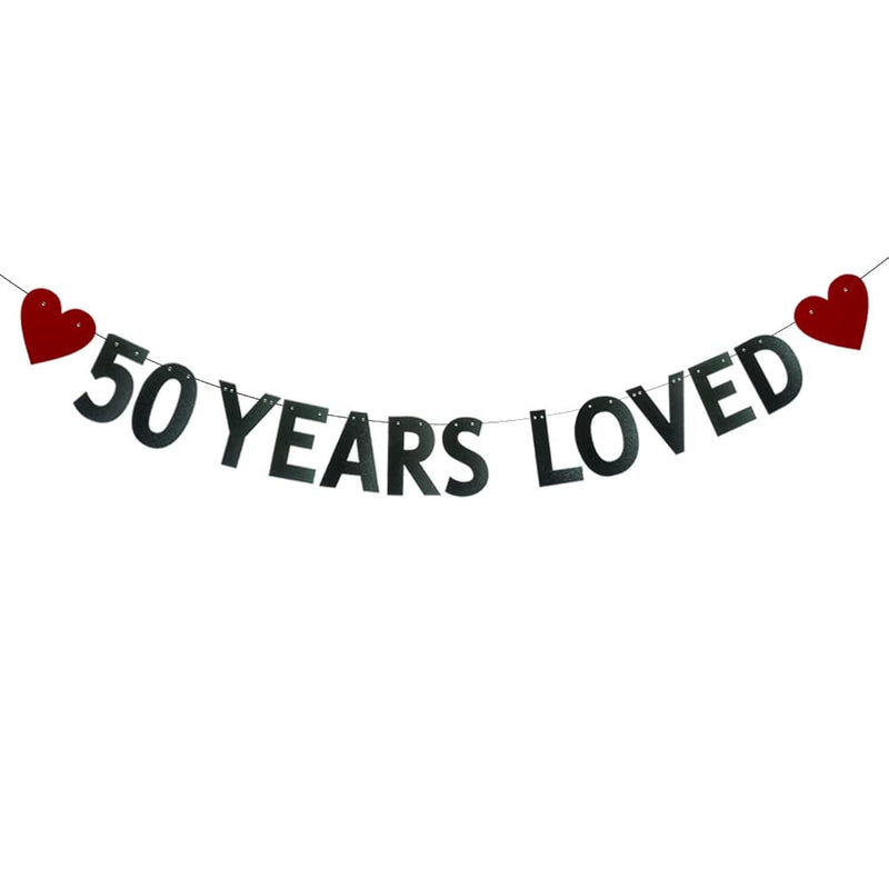 50 Years Loved Banner,Pre-Strung,50Th Birthday / Wedding Anniversary P