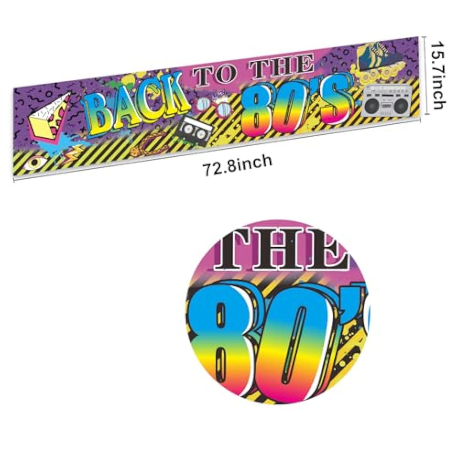 80S Party Decorations Back To The 80S Banner Backdrop, 1980S Hip Hop Graffiti Party Supplies, Throwback 80'S Birthday Party Photo Booth Props Yard Sign Decor
