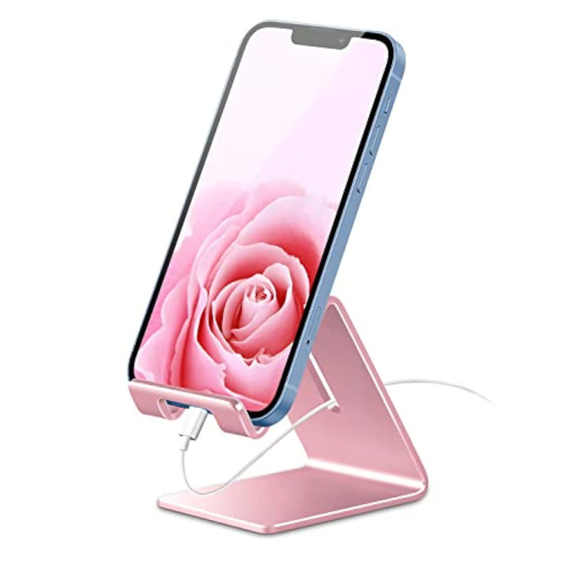 Phone Stand, Aluminum Phone Holder For Iphone 16 15 14 13 12 11 X 8 7 6 Plus 5, Samsung, Huawei, Suitable For All Smartphones, Adding A Touch Of Style To Your Office Decor, Rose Gold