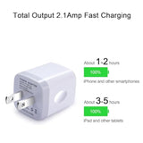 Usb Charger Wall Plug, 5Pack 2.1Amp Fast 2Ports Usb Wall Power Adapter Charging Block Base Charger Brick Cube Box For Iphone 16E 16 15 14 13 12 11 Xs Xr X 8 7, Android