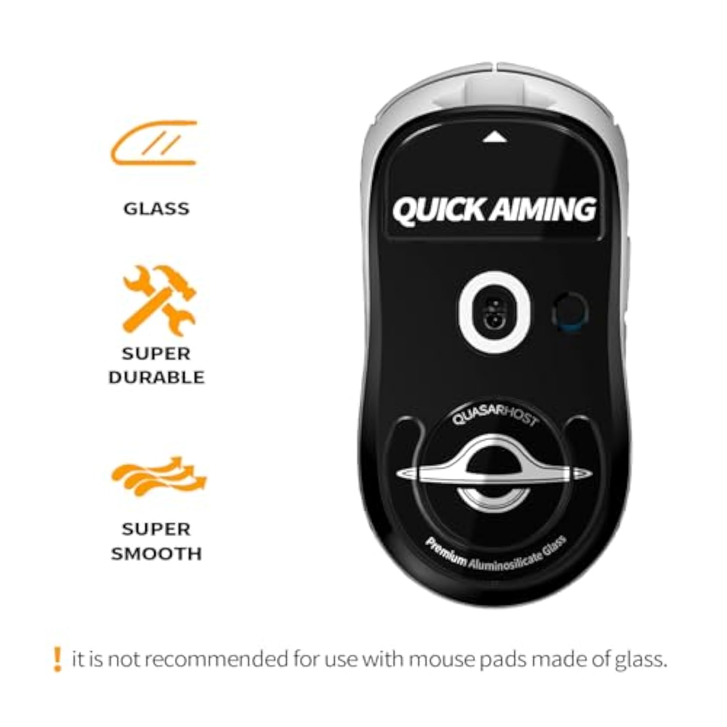 Premium Glass Mouse Skates | Ultra-Smooth & Durable Replacement Pads For Precise Tracking | Compatible With Gaming & Office Mouse Feet Mice For Logitech G Pro X Superlight1 (Black)