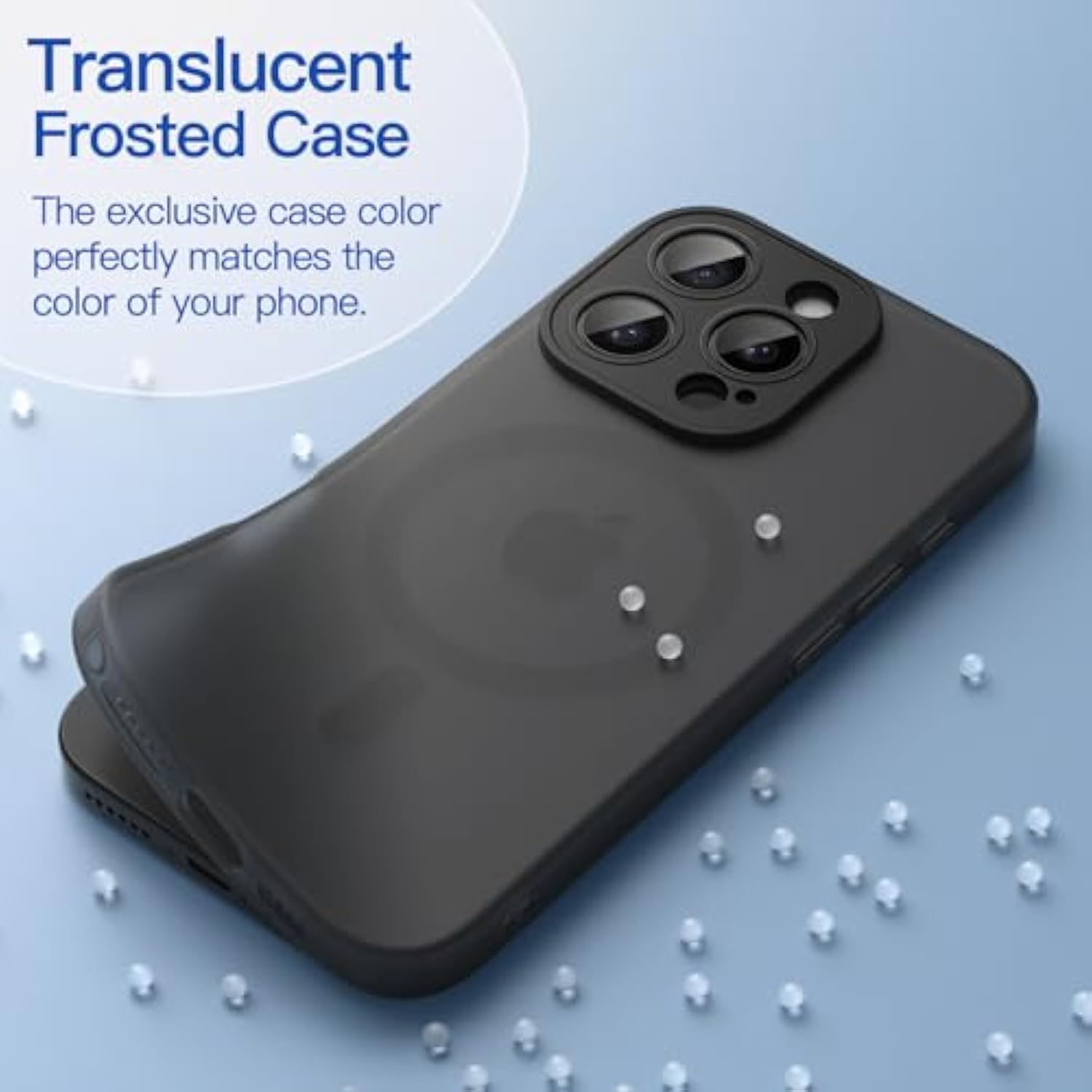 JETech Matte Case for iPhone 16 Pro Max 6.9-Inch Compatible with MagSafe, Non-Yellowing and Anti-Fingerprint, Shockproof Translucent Frosted TPU Soft Phone Cover (Black Titanium)