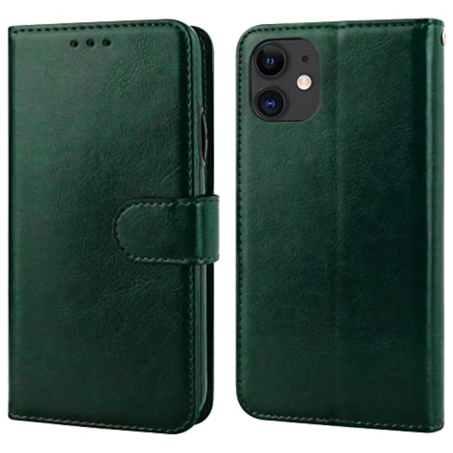 For Iphone 11 Wallet Case With Card Holder Pu Leather Magnetic Detachable Kickstand Shockproof Wrist Strap Removable Flip Cover For Iphone 11 6.1 Inch (Green)