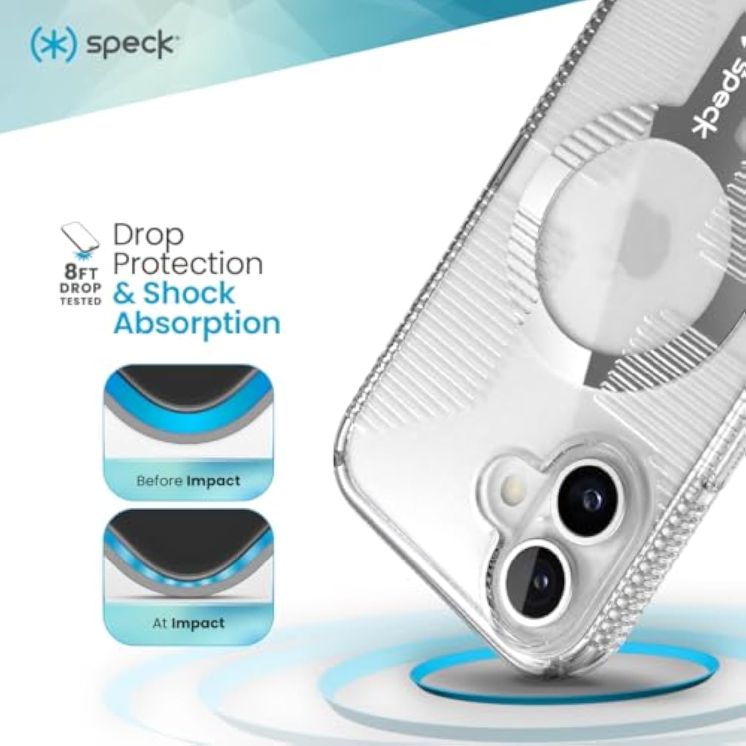 Crystal Clear Speck iPhone 16 Case with MagSafe Compatibility