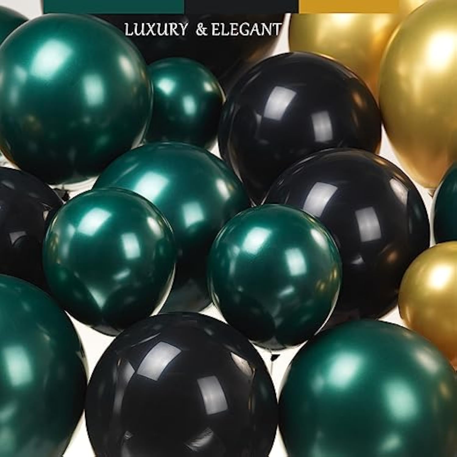 Green And Black Gold Balloons Garland Arch Kit 137Pcs Double Stuffed Dark Emerald Green And Chome Gold Balloons For Birthday Graduation Christmas Decorations Happy New Year Eve Decorations 2025