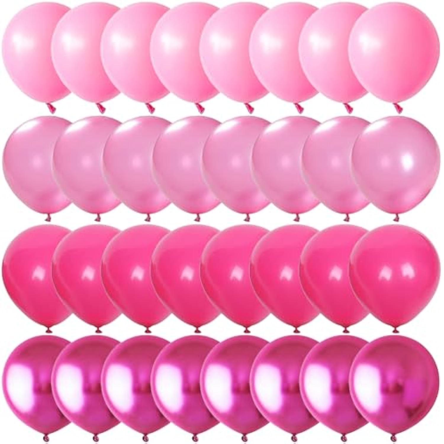 Pink Balloon Garland Kit Hot Pink & Chrome Balloons for Birthdays, Showers and Weddings