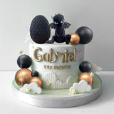 Black Dragon Cake Topper Dragon Eggs Cake Decor Gold Black Balls Cake Decor For Fantasy Baby Shower Birthday Wedding Party Supplies
