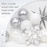 139pcs Snowflake Balloon Arch Kit with Silver and White Balloons