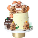 Capybara Cake Toppers Mini Blowfish Party Supplies for Capybara Birthday & Baby Shower