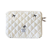 9-11 Inch Tablet Sleeve Case For Ipad Pro 11 Air 4 10.2 Tab Protective Bag Cute Bowknot Quilted Puffy Laptop Pouch Carrying Case
