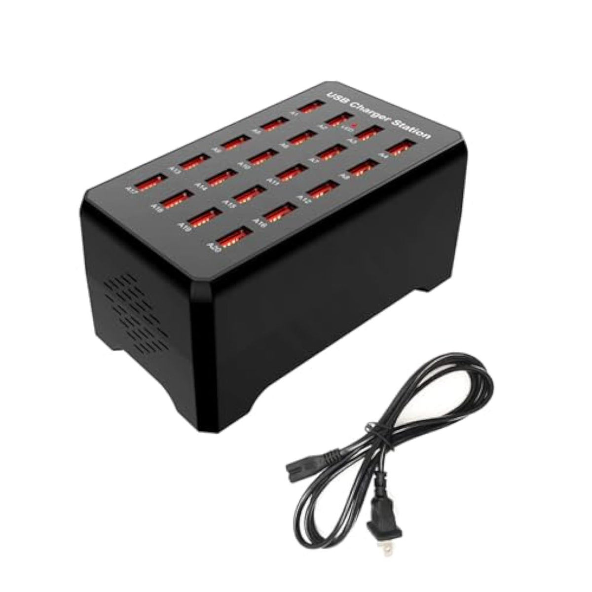 20-Port Usb Charger Station, 100W/20A, Compatible With Smartphones, Tablets, And Other Usb Devices