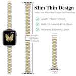 Slim Metal Band Compatible With Apple Watch Band 42Mm(Series 10) 41Mm 40Mm 38Mm,Dressy Stainless Steel Chain Strap For Women Iwatch Bands Series 9 8 7 6 5 4 3 2 1 Se,Silver/Gold