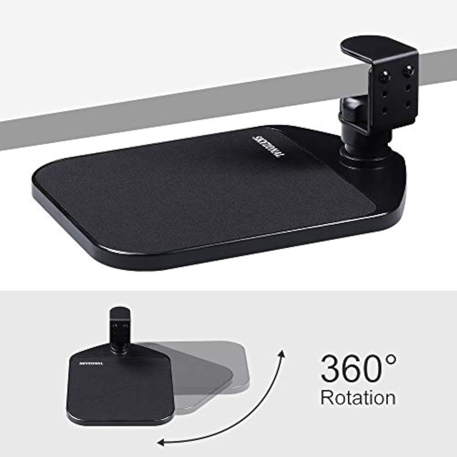 Ergonomic Mouse Platform Under Desk Ergonomic Wrister Mouse Pad (Black)