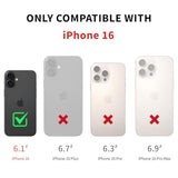 Designed For Iphone 16 Case Wallet With Card Holder, [Magnetic Clasp Cover] [Rfid Blocking Leather Protection] Shockproof Women Men Cases 6.1 Inch For Apple 16 Black