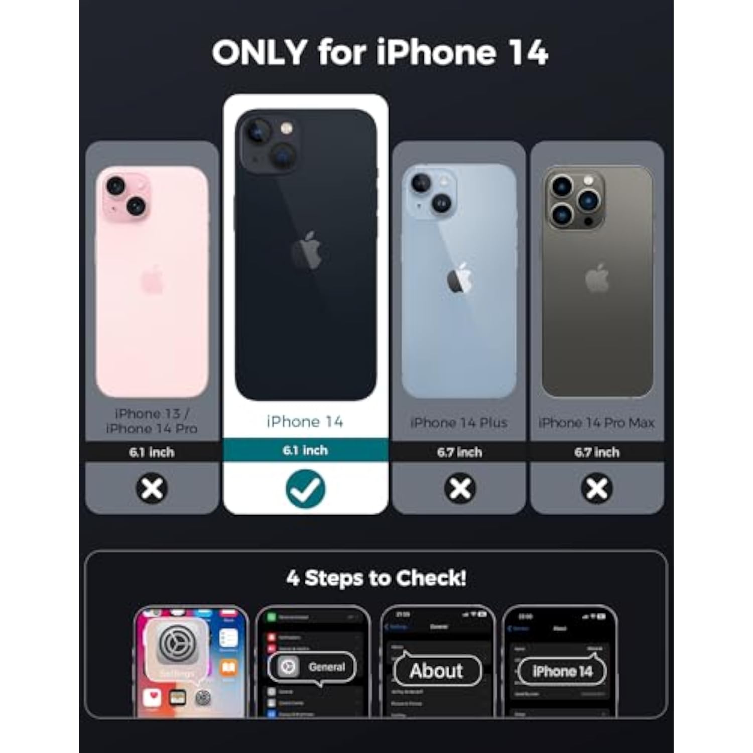 3 in 1 iPhone 14 Case with Blue Privacy Screen Protector