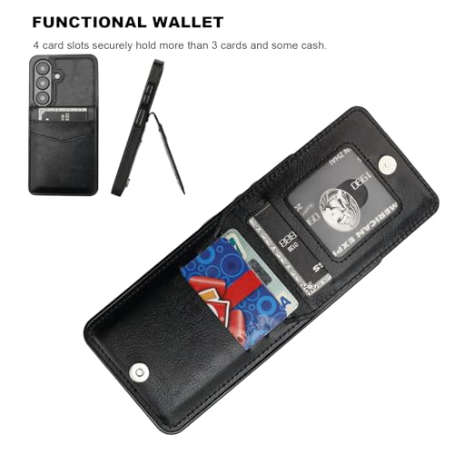 for  Galaxy S26 Case Wallet with Credit Card Holder, Flip Premium Leather Magnetic Clasp Kickstand Heavy Duty Protective Cover for