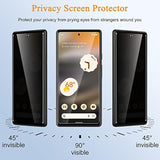 [2+2 Pack] Privacy Screen Protector For Google Pixel 6A [6.1 Inch] With Camera Lens Protector, Anti-Spy Tempered Glass, Easy To Install, Bubble Free, Anti-Shatter, Scratch Resistant