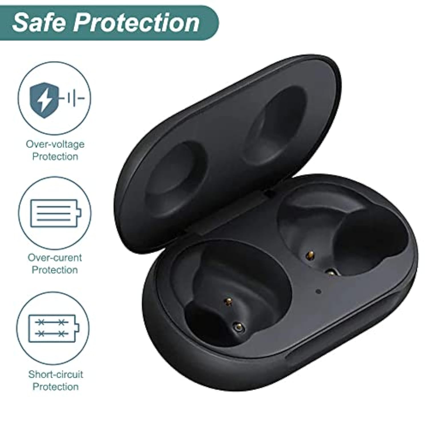 Charging Case For Galaxy Buds/Galaxy Buds+ (Sm-R170/R175), Replacement Charger Case Cradle Dock For Samsung Earbuds (Black)