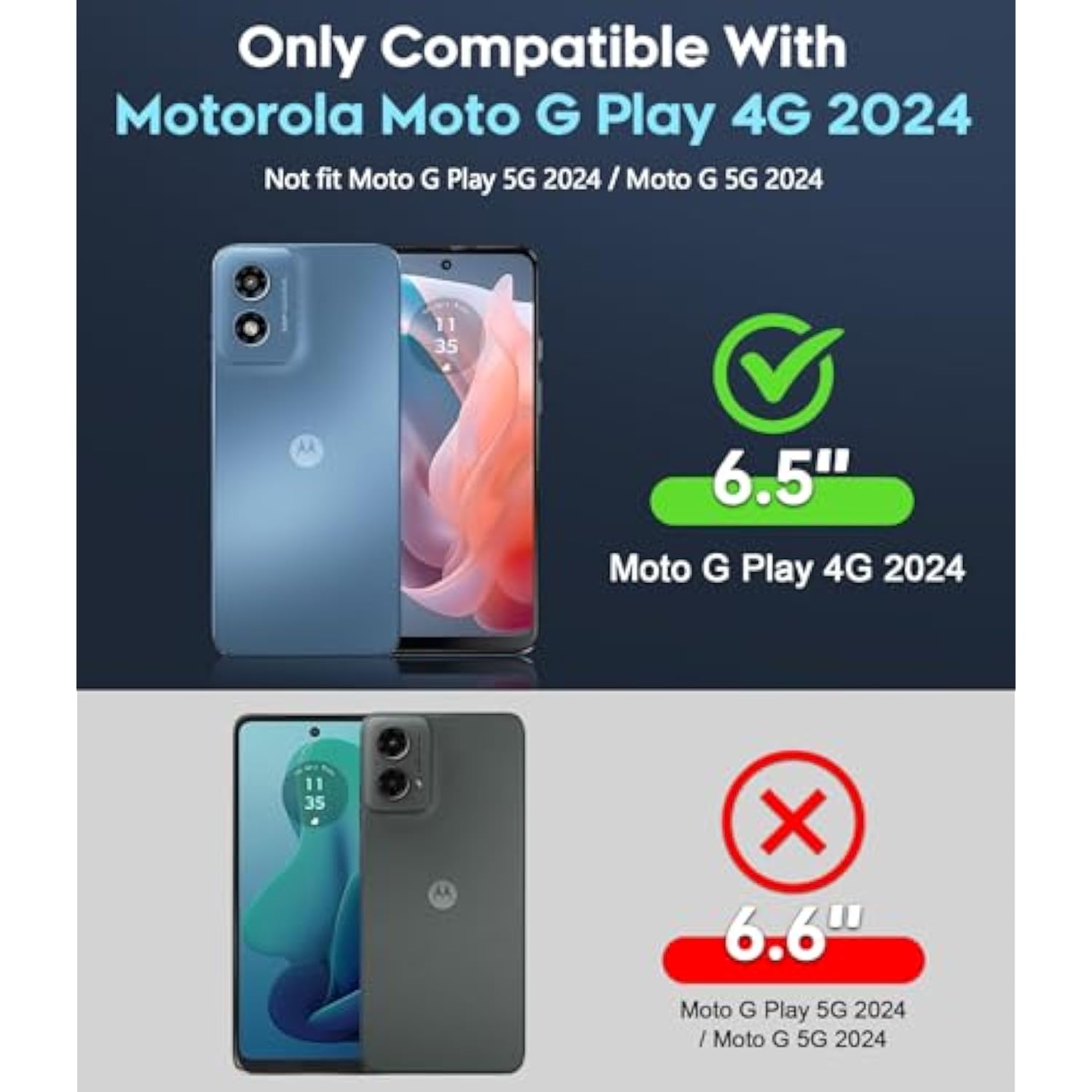 Compatible For Moto-G-Play-2024 Case 4G: Motorola G Play 2024 Phone Case 4G [Not Fit G Play 5G 2024] With 2 Pack Hd Screen Protectors, Heavy Duty 3 In 1 Shockproof Protective Funda, Teal