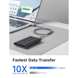 Micro Usb 3.0 Cable [2 Pack, 3.3Ft+6.6Ft], Usb 3.0 A To Micro B Cord External Hard Drive Cable Nylon Braided For Samsung S5/Note 3/Pro 12.2, Camera, Western Digital, Toshiba, My Passport-Grey