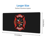 Firefighter Fire Dept. Logo Rescue Extended Large Xxl Gaming Mouse Pad Mat ( 31.5 X 11.8 In), Mousepad Keyboard With Non-Slip Rubber Base Waterproof Stitched Edges For Work, Game, Office, Home