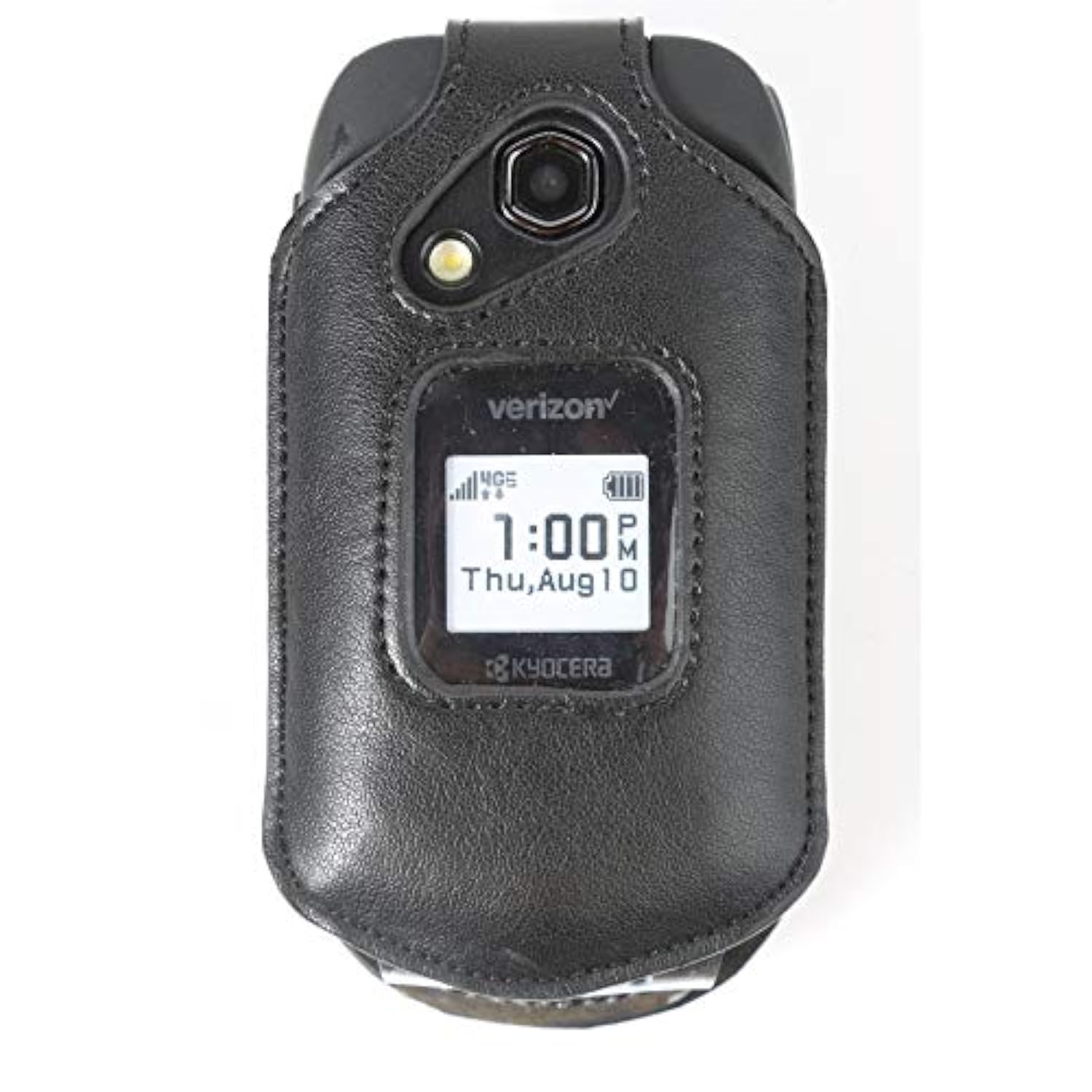 Leather Fitted Case For Kyocera Duraxv Lte E4610 (Verizon), Duraxe E4710 (At&T) - Features: Rotating Belt Clip, Screen & Keypad Protection, Secure Fit