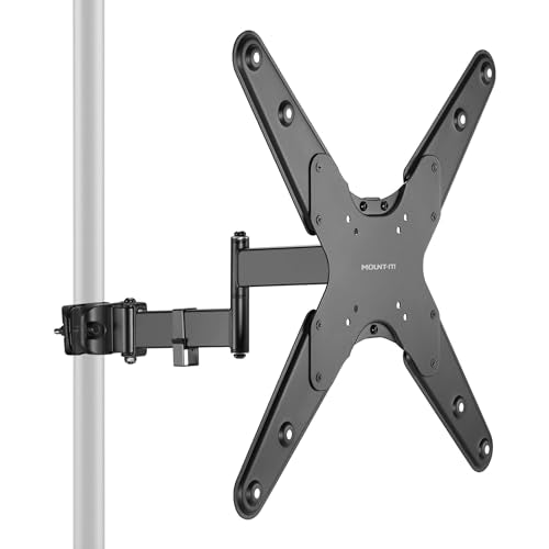 Mount-It! TV Pole Mount, Full Motion Universal TV Bracket, VESA 75x75 to 400x400, Fits TVs and Monitors 32" - 55", Clamp Fits Poles from 1.1" to