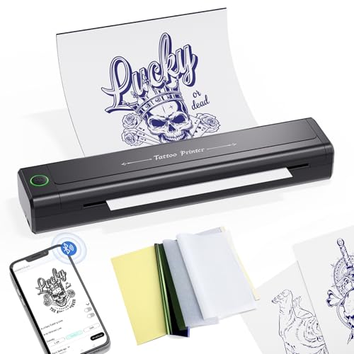 H1 Tattoo Stencil Printer For Tattooing,Wireless Bluetooth Tattoo Printer Machine,Portable Thermal Printer Copier,10 Transfer Papers,Compatible With Smartphone & Pc