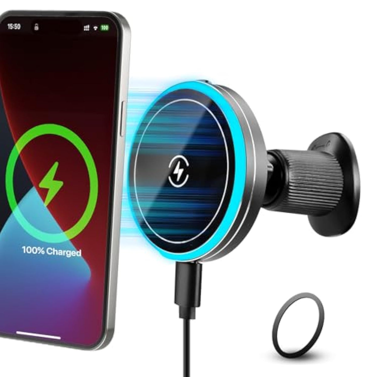 For 15W Magsafe Car Mount Charger,Magnetic Wireless Car Charger For Iphone 16/15/14/13/12 Series, Auto- Magnetic Tight Phone Holder With Fast Charging, Secure Air Vent, 360° Adjustable,(A10K)