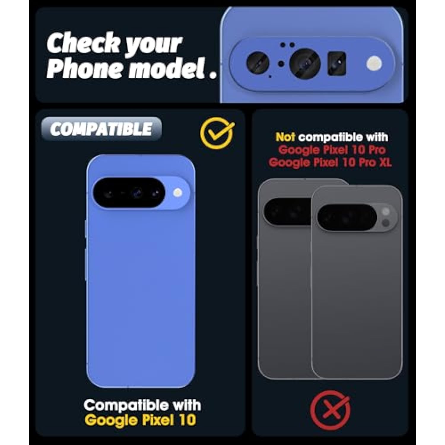 (2 Pack) Camera Lens Protector Compatible For Google Pixel 10 (Not For Pro/Xl Model), Protector De Cámera Premium Metal And Glass Precise Camera Cutouts High Definition Anti-Scratch - Blue