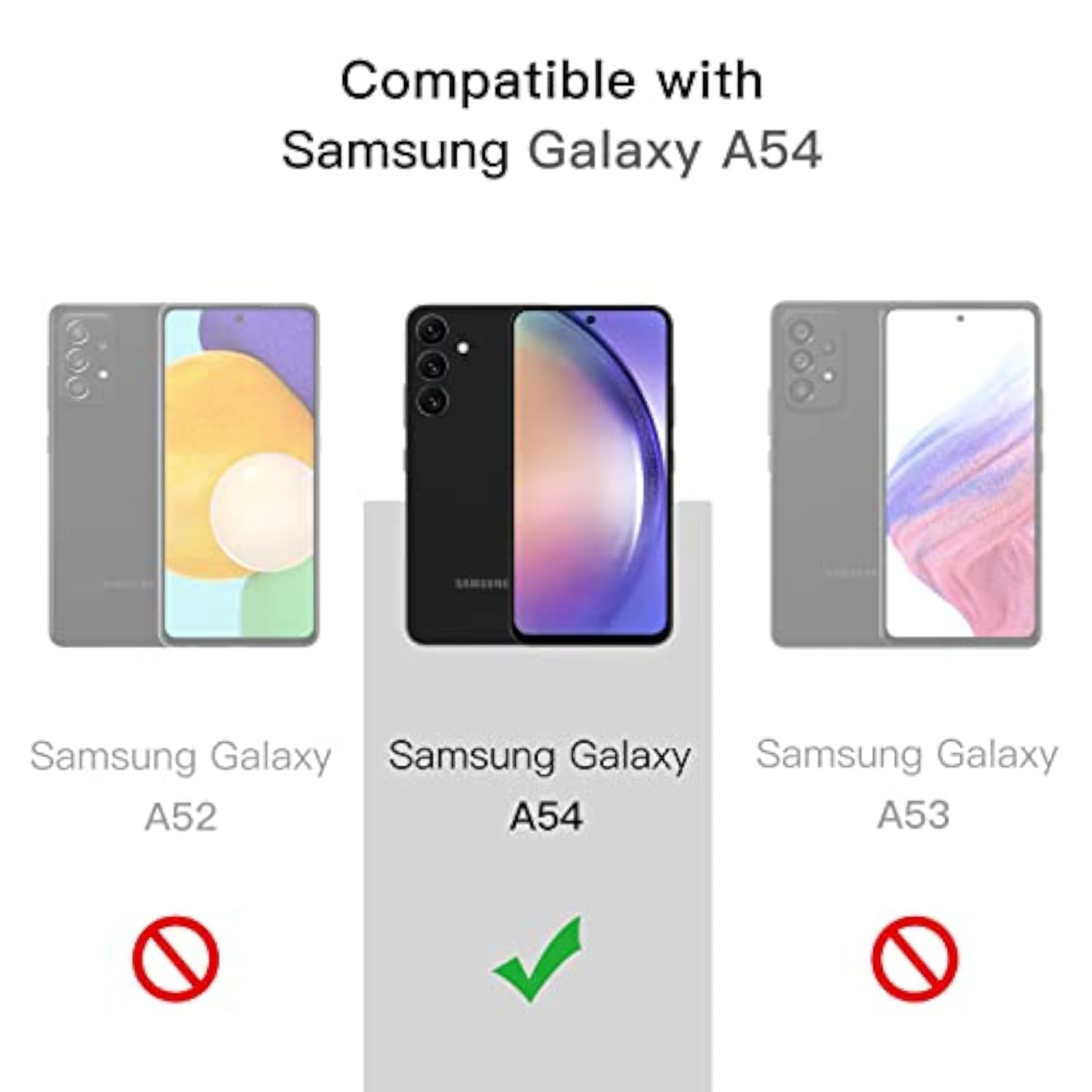 JETech Screen Protector for Samsung Galaxy A54 5G 6.4-Inch with Camera Lens Protector, Tempered Glass Film, HD Clear, 2-Pack Each