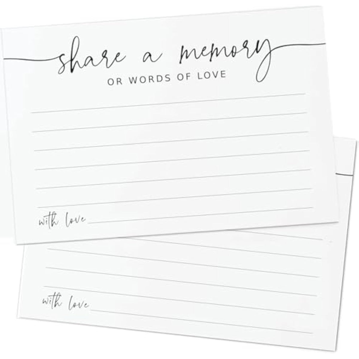 Share A Memory Card - 50 Pack, Share A Memory Cards For Celebration Of Life, Funeral, Memorial, Birthday, Graduation, Bridal Shower, 4” X 6", Wildflower