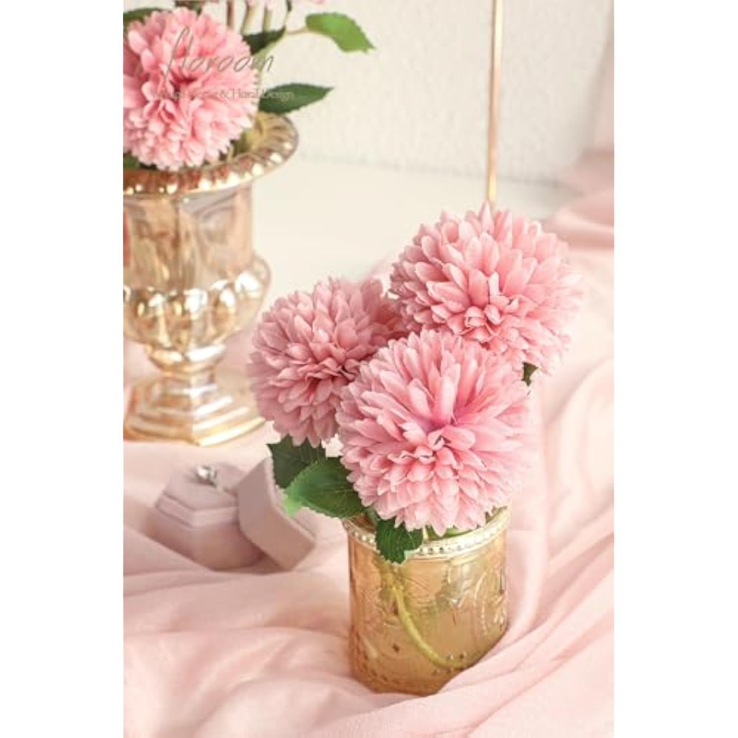 12Pcs Dusty Rose Faux Silk Mums Artificial Flowers Bulk Fake Chrysanthemums With Stems For Diy Wedding Table Centerpieces Floral Arrangements Vase Fillers Home Decorations