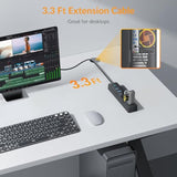 Idsonix 7 Prots Usb Hub 3.0 [3.3Ft] Usb Expander Hub 5Gbps Usb Splitter Multip