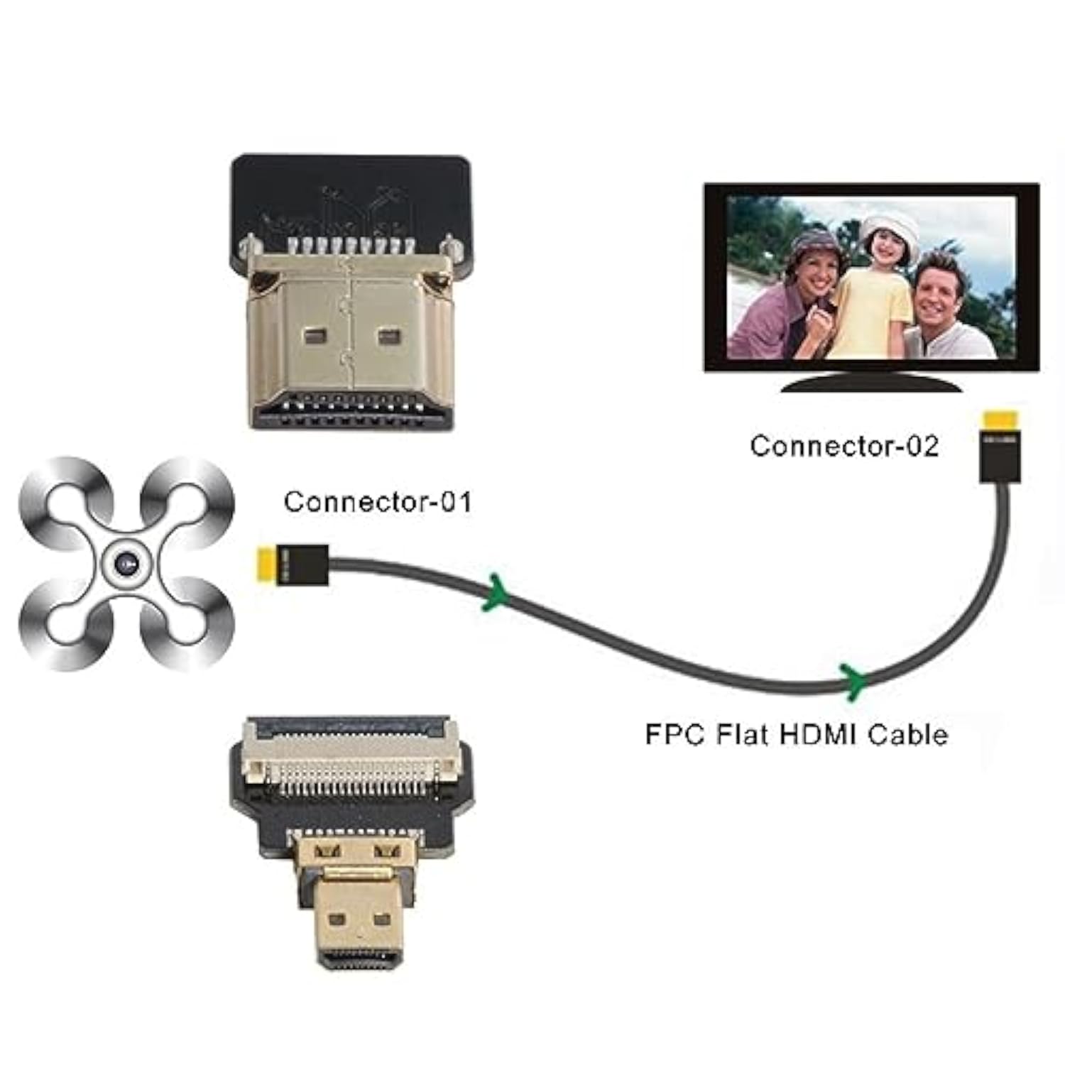 Cyfpv Micro Hdmi To Hdmi Male Extension Fpc Flat Cable 1080P For Fpv Hdtv Mult