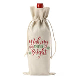 Christmas Wine Bags For Wine Bottles - Christmas Holiday Gifts For Women & Men - Making Spirits Bright Wine Bottle Bag