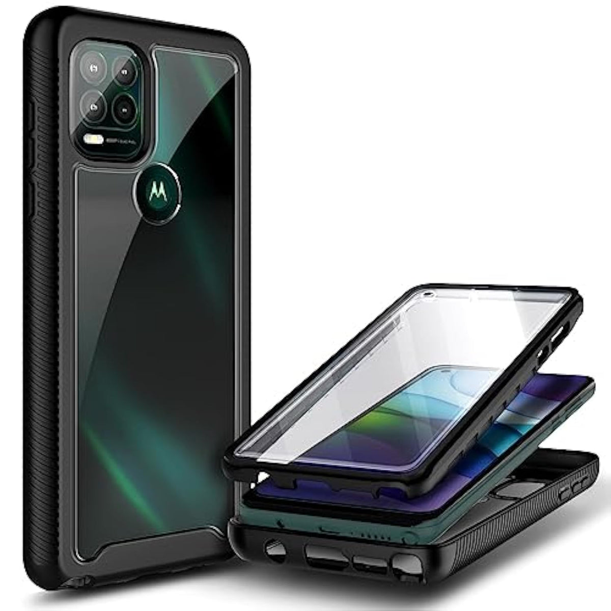 For Motorola Moto G Stylus 5G Case With [Built-In Screen Protector], [16Ft Military Grade Drop Tested] Full-Body Protective Shockproof Rugged Bumper Case For Stylus 5G 2021 (Black)