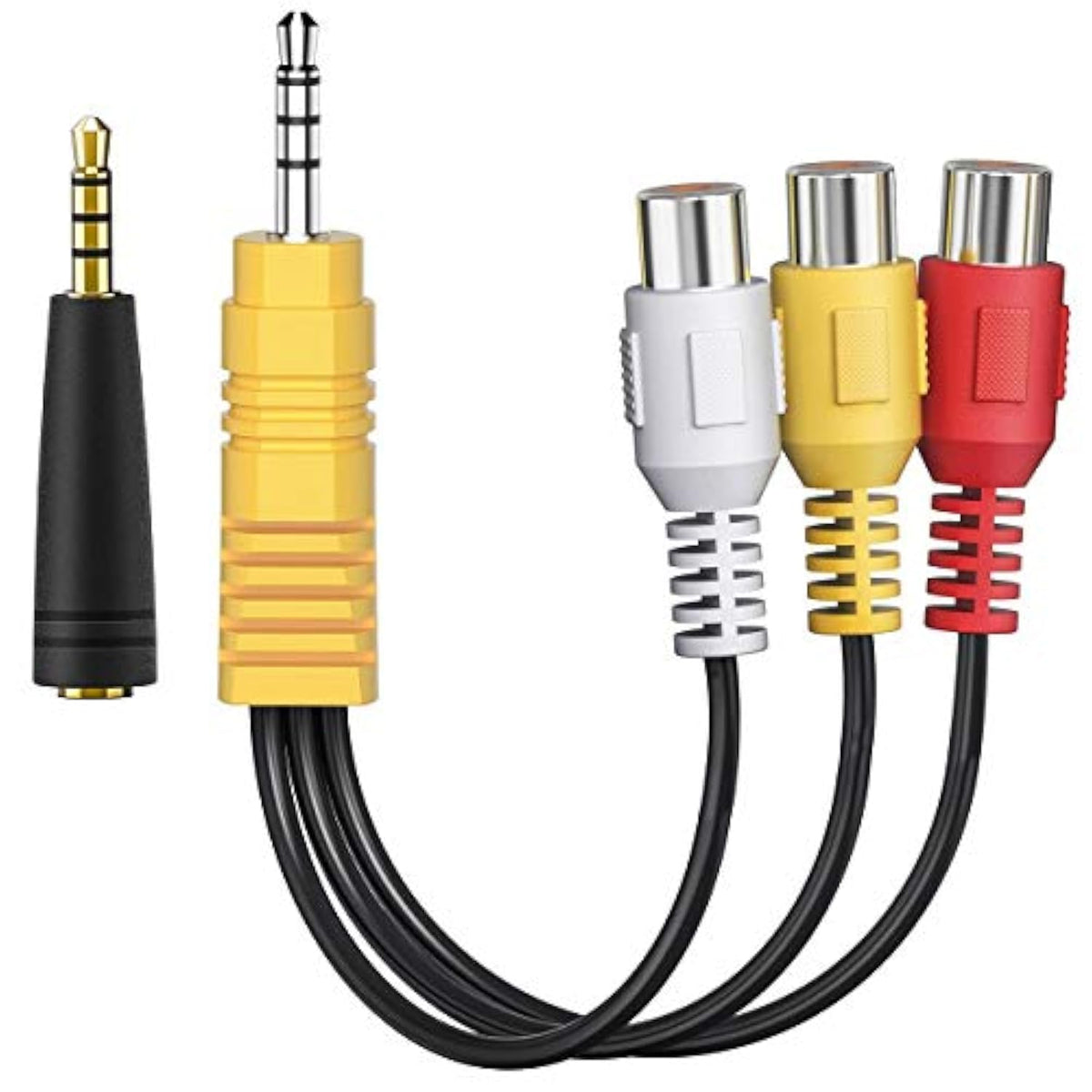 3.5Mm Male To 3 Rca Female Video Av Component Adapter Cable For Tcl Tv, Av In